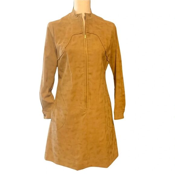 Vintage‎ Sherbert Originals Suede Coat Dress with Tie Size Medium - Picture 1 of 13